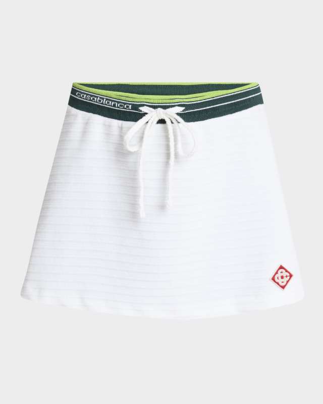 Tennis Drawstring Logo-Band Mini Skirt